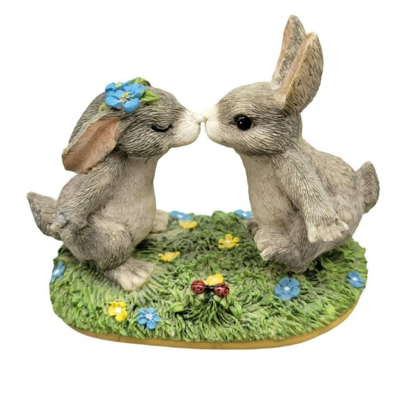 Charming Tails Love Blooms Figurine Bunnies Ltd Edition 87/862 Silvestri AS IS - Picture 1 of 7